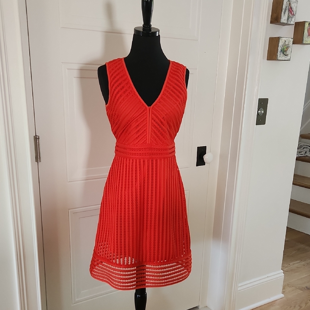 J. Crew Red Sleeveless Knee Length Dress